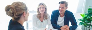 couple at table with a sales rep