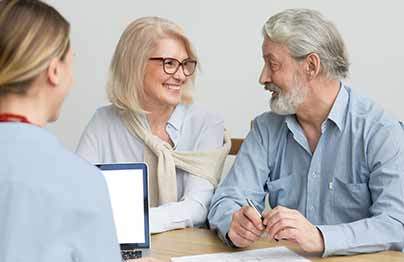 Schedule Consultation husband and wife consulting with sales rep